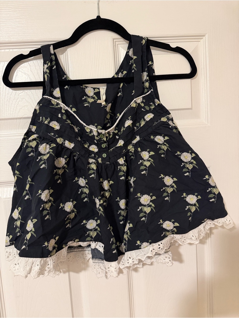 Anthropologie Navy Floral Lace-Trim Pajama Shorts and Too